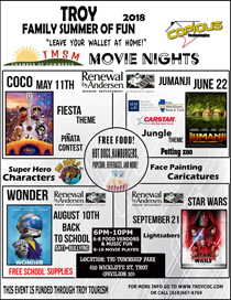 2018 Troy Family Summer of Fun Schedule