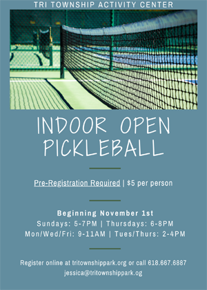 Indoor Pickleball at Tri-Township Park in Troy IL