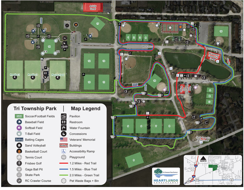 2020 Map of Tri-Township Park in Troy IL