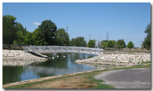 Newly Constructed Bridge Allows Tri-Township Park Visitors Enjoy the Entire Park Ammenities in Troy, Illinois - IL